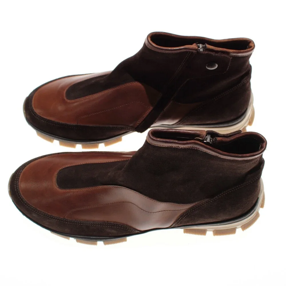 Di Bianco NWD Boots Size 42 (US 9) in Brown Suede & Leather Made in Italy
